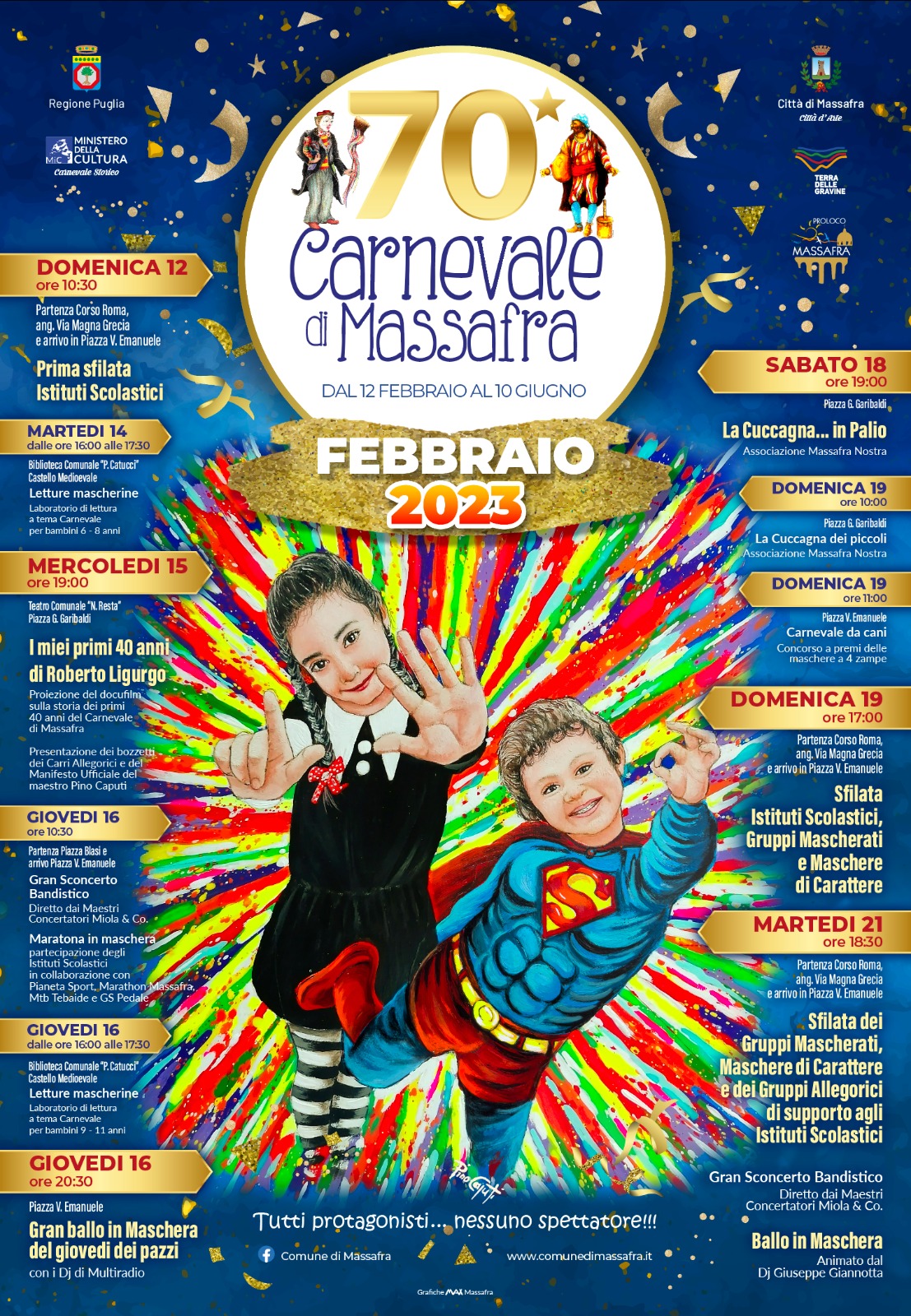 70° Carnevale di Massafra - Programma Febbraio 2023