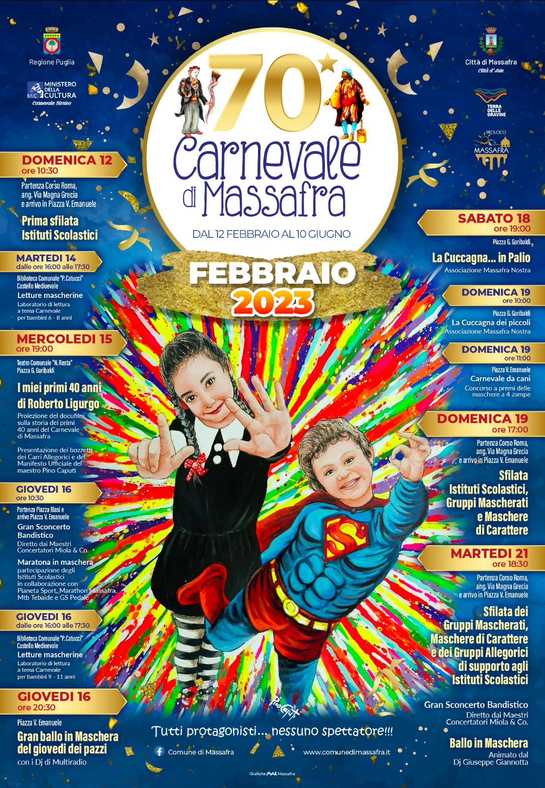 70 Carnevale di Massafra - Programma Febbraio 2023