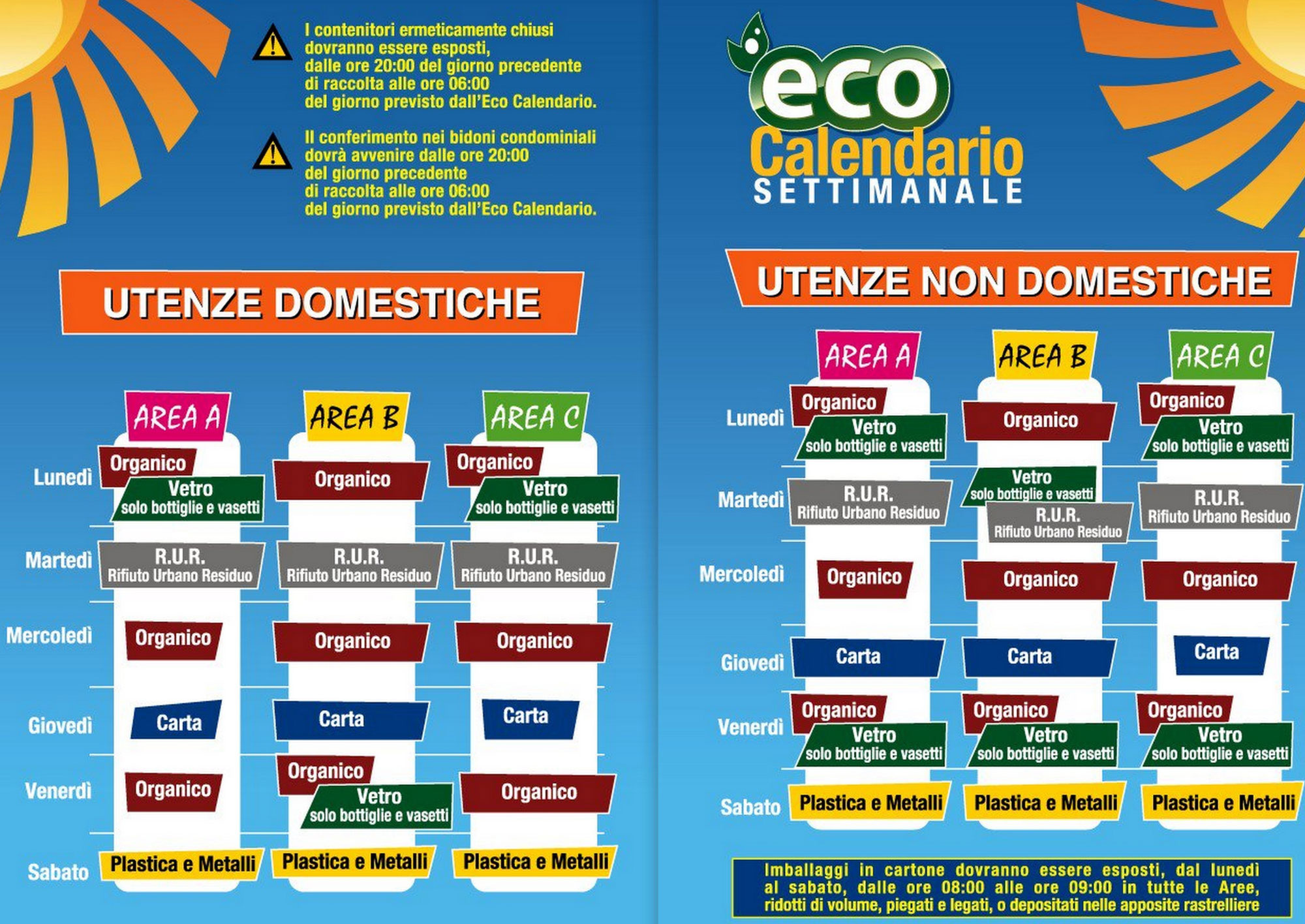 Ecocalendario settimanale